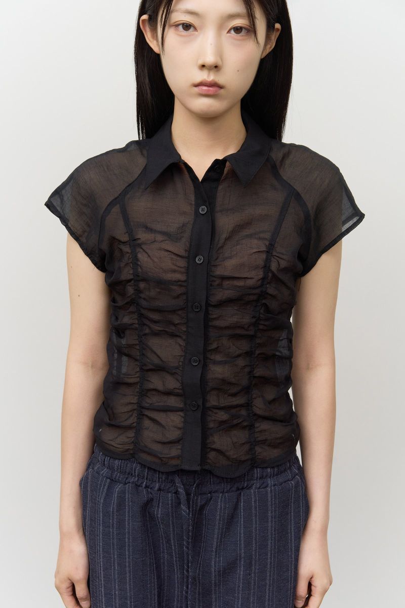(W) Peony Wrinkled Blouse