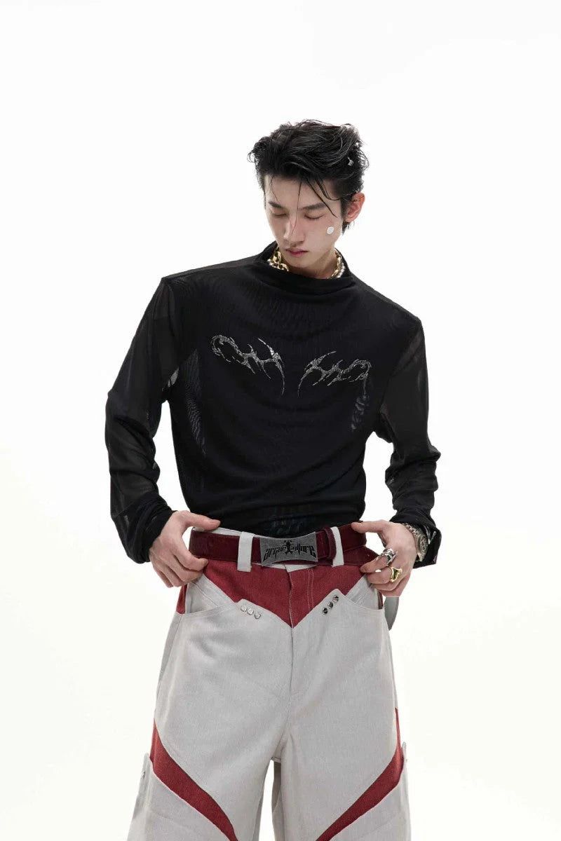 Argue Cultureの「Mesh Fitted Metallic Print Tee（Tops）」
