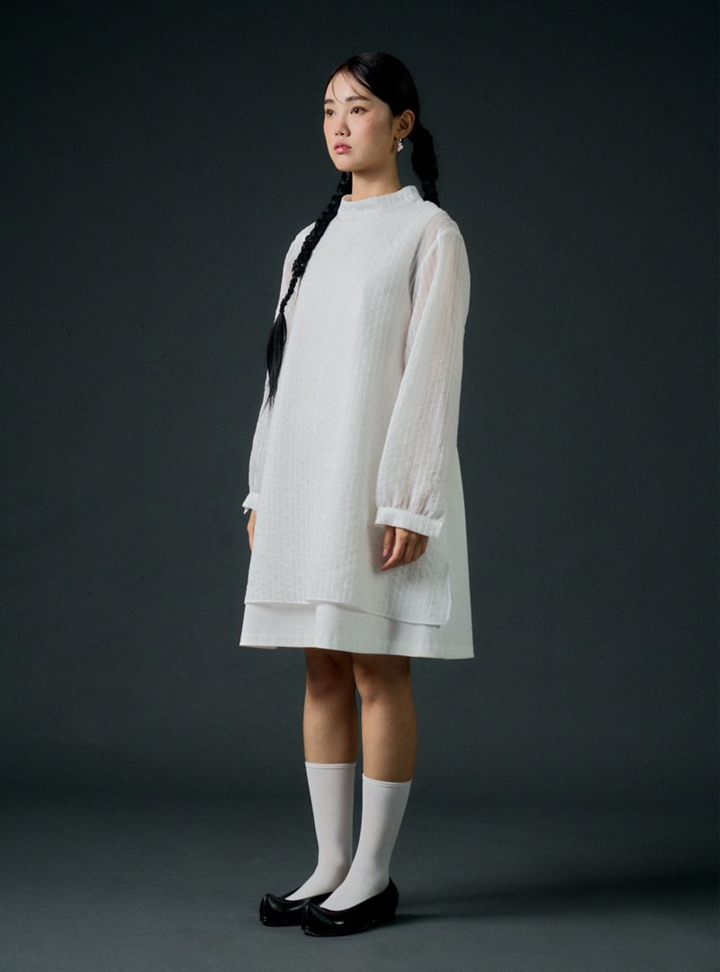 Pinny layered dress (white)