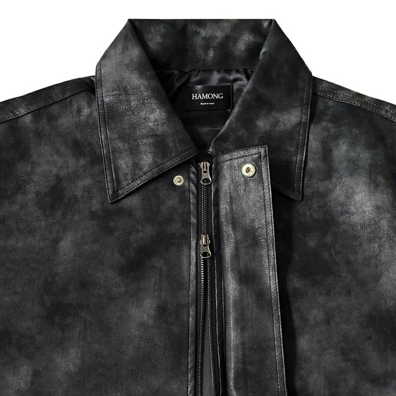 [Made] Rene leather jacket -black