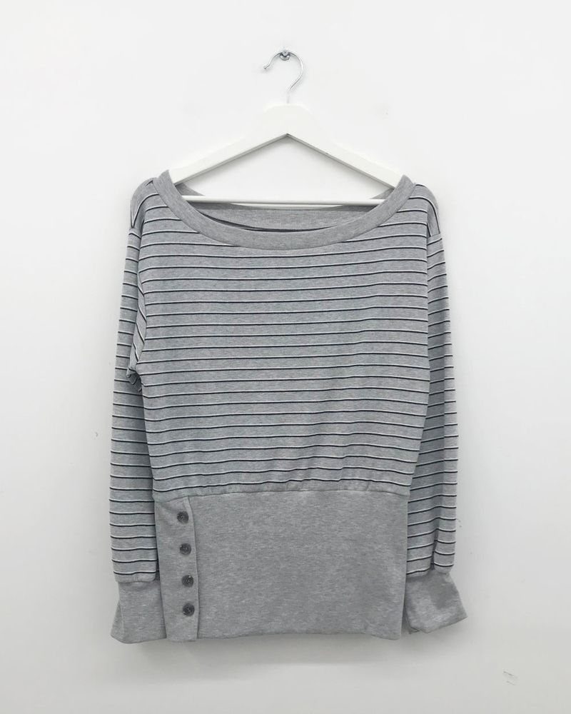 Denti Stripe Button Long Sleeve (2color)