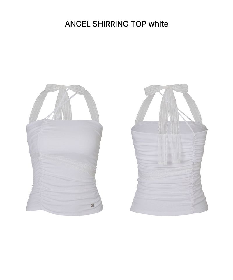 ANGEL SHIRRING TOP white