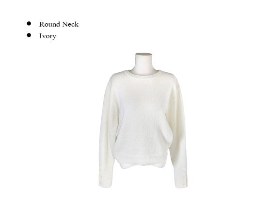 Baran Wool Loose Fit Long Sleeve Button Knit