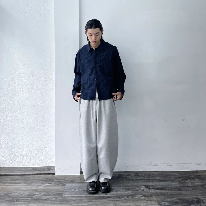 ダーク グリッド リラックス シャツ