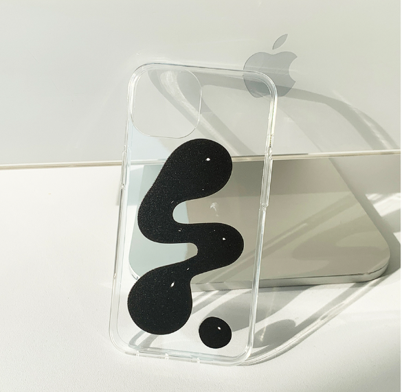 Metallic Object black Transparent Phone Case