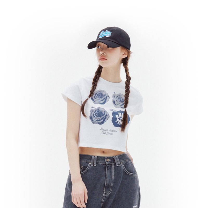 RDVZ（ランデブー）の「シンプリファイローズクロップTシャツ（トップス）」