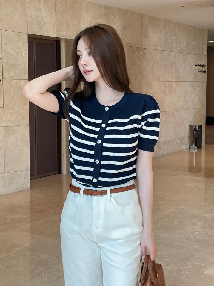 Bully Herringbone Cotton Banding Wide Pants