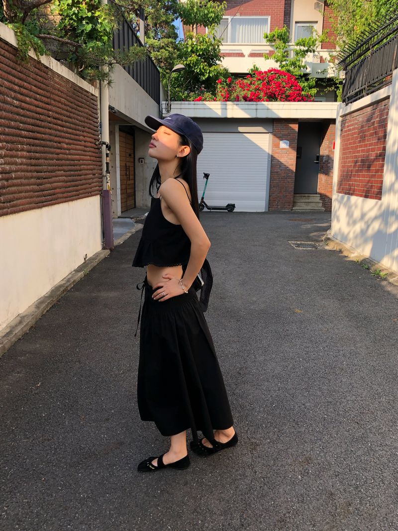Rose Shirring Skirt