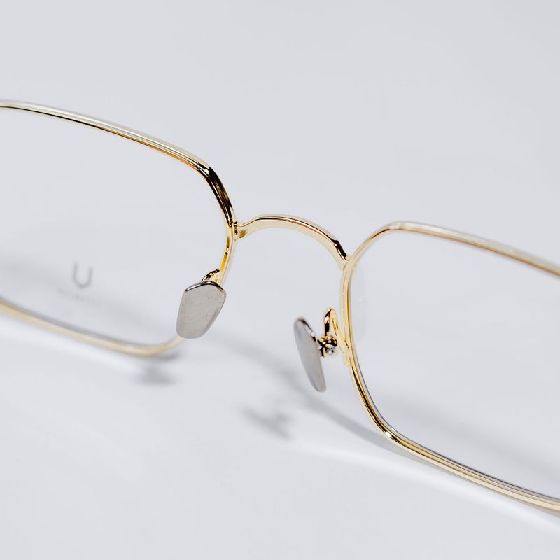 Knouun Square titanium glasses CODE. 102. D Gold