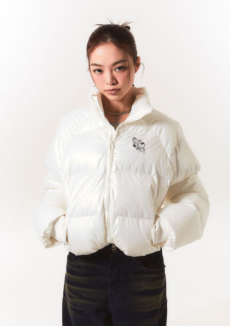 high beam puffer jk - pearl white