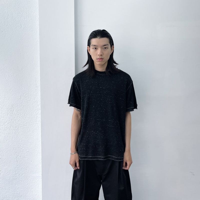 FADE MEET（フェードミート）の「Speckled Reverse Seam Tee（Tops）」