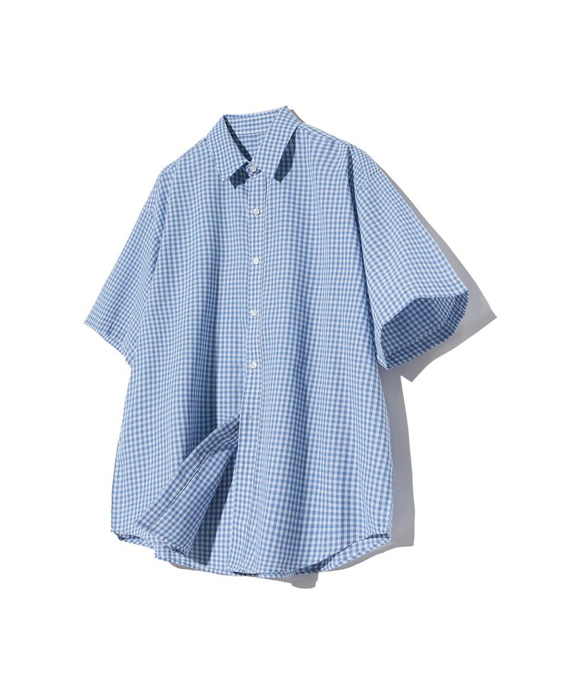 87-STAN072 Classic OverFit Short-Sleeved Gingham Check Shirt