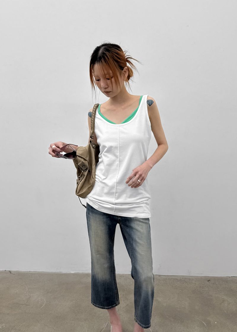 [MADE] Neko Pintuck Long Sleeveless Top