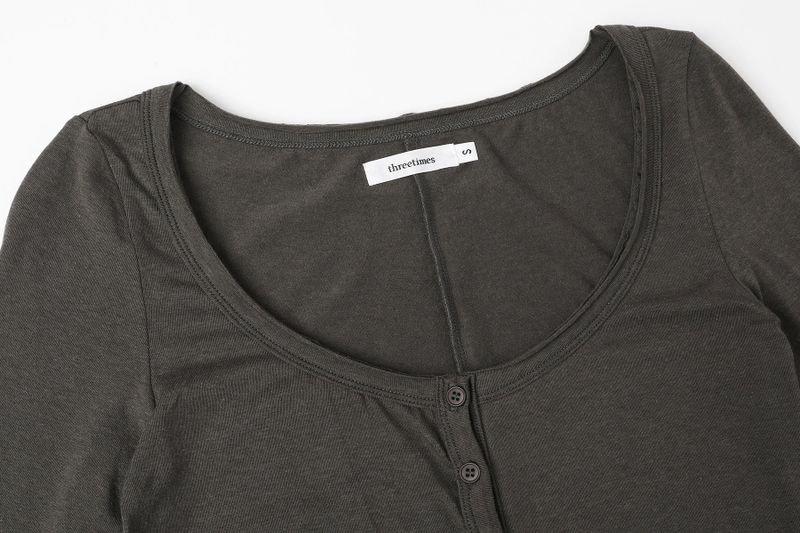 Basic open tee - charcoal