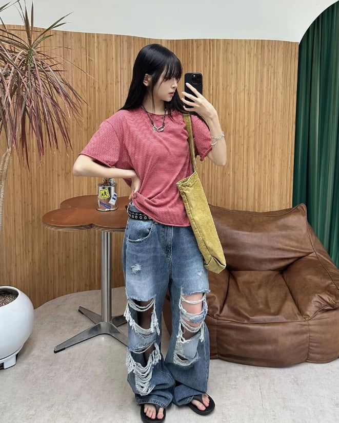 Rudd Distressed Washed Denim Pants