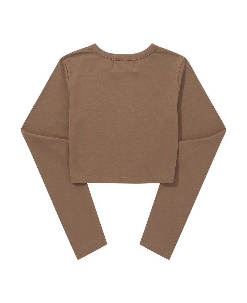 939 LOGO CROP LONG SLEEVE (SAND BEIGE)
