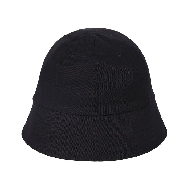 Monogram Label Round Bucket Hat Black