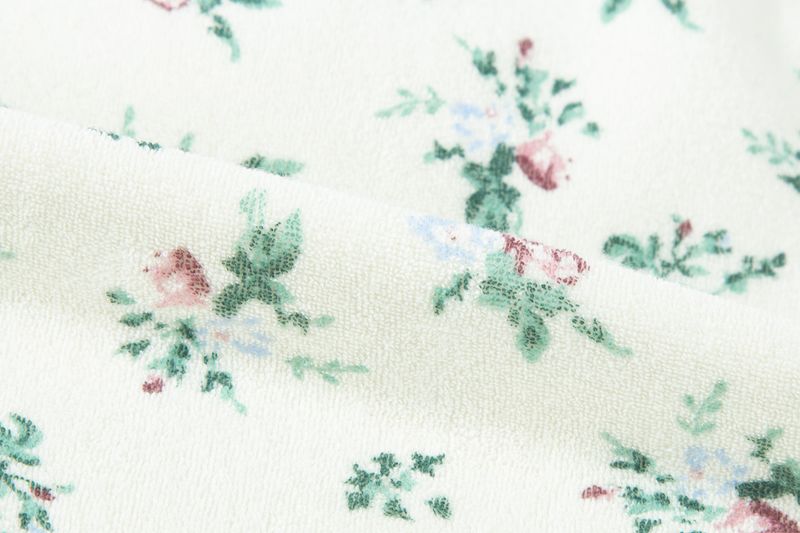 floral terry pants cream