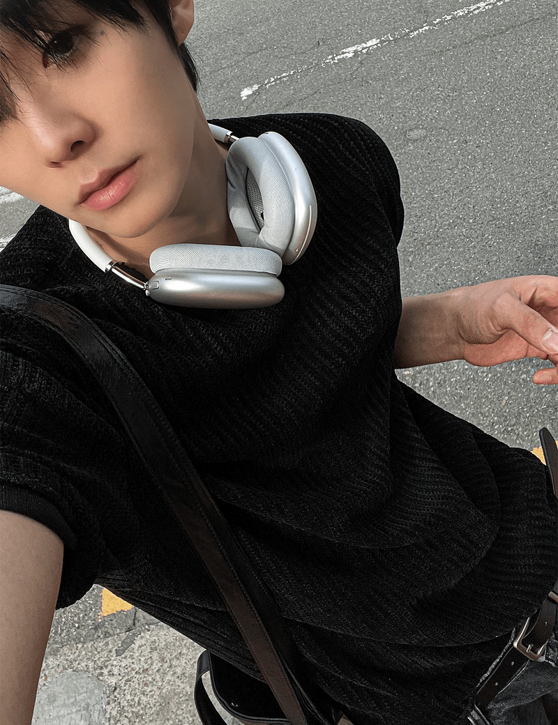 COSYHARU(コシハル)の「lay velour spring cut-off short sleeve knit(Tops)」
