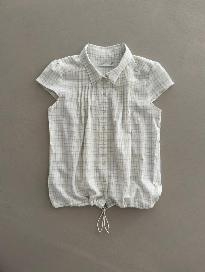 portraitseoul（ポートレイソウル）の「Vintage String Pintuck Shirts - Green Check（Tops）」