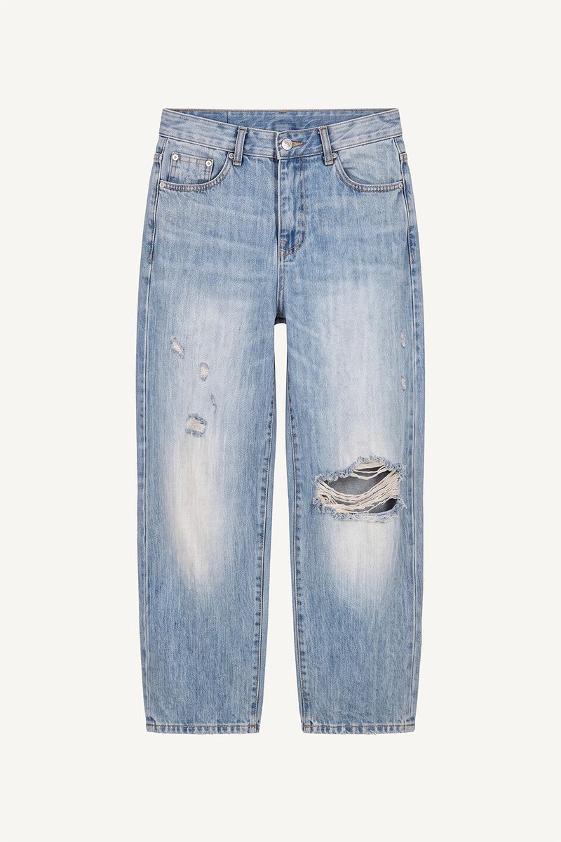 Distressed vintage denim pants