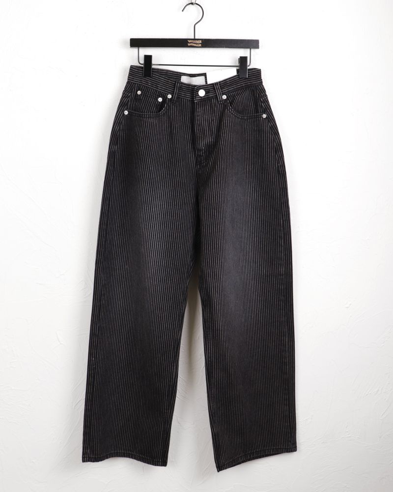 Kilo black striped wide denim pants