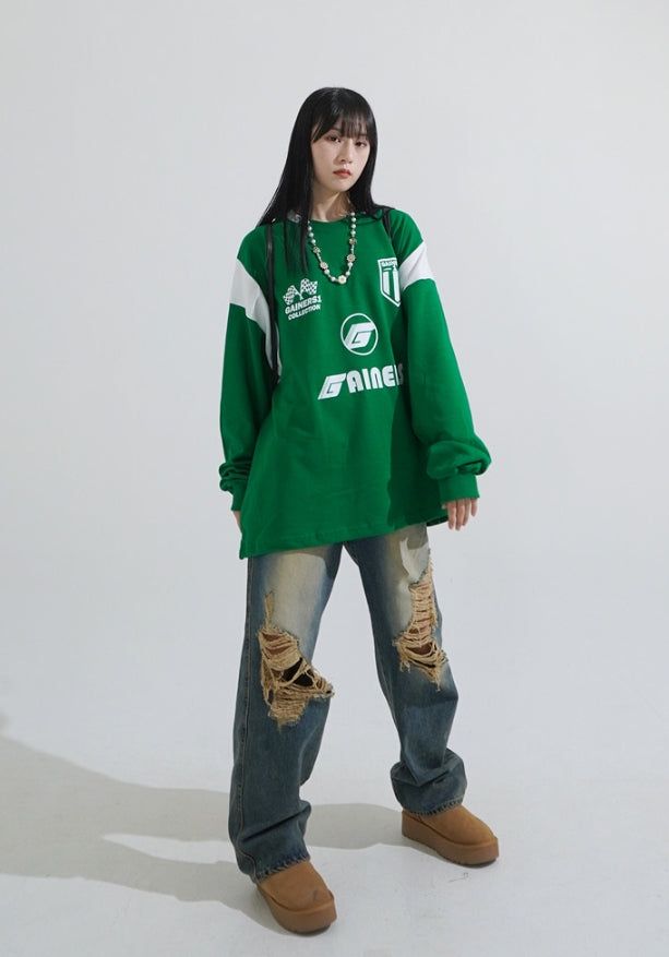 Big over varsity t-shirt