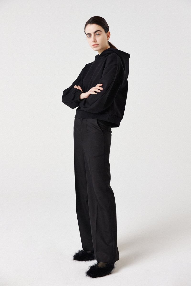 balloon crop hoodie_black