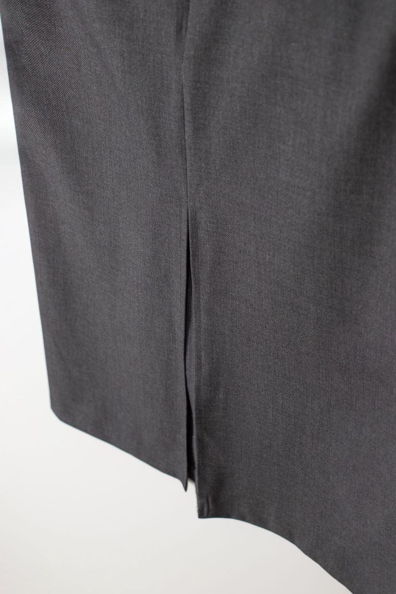 Wool stitch midi skirt (Dark grey)