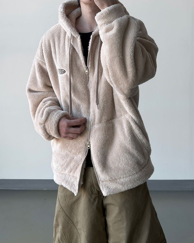 Perrin Fleece Shearling Hood Zip-Up