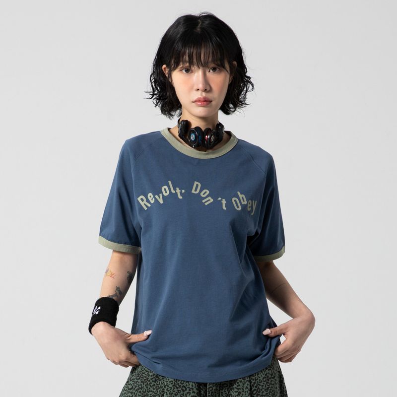 GLACK（グラック）の「GT127 Nostalgia Color Block Ringer T-Shirt (BLUE)（Tops）」