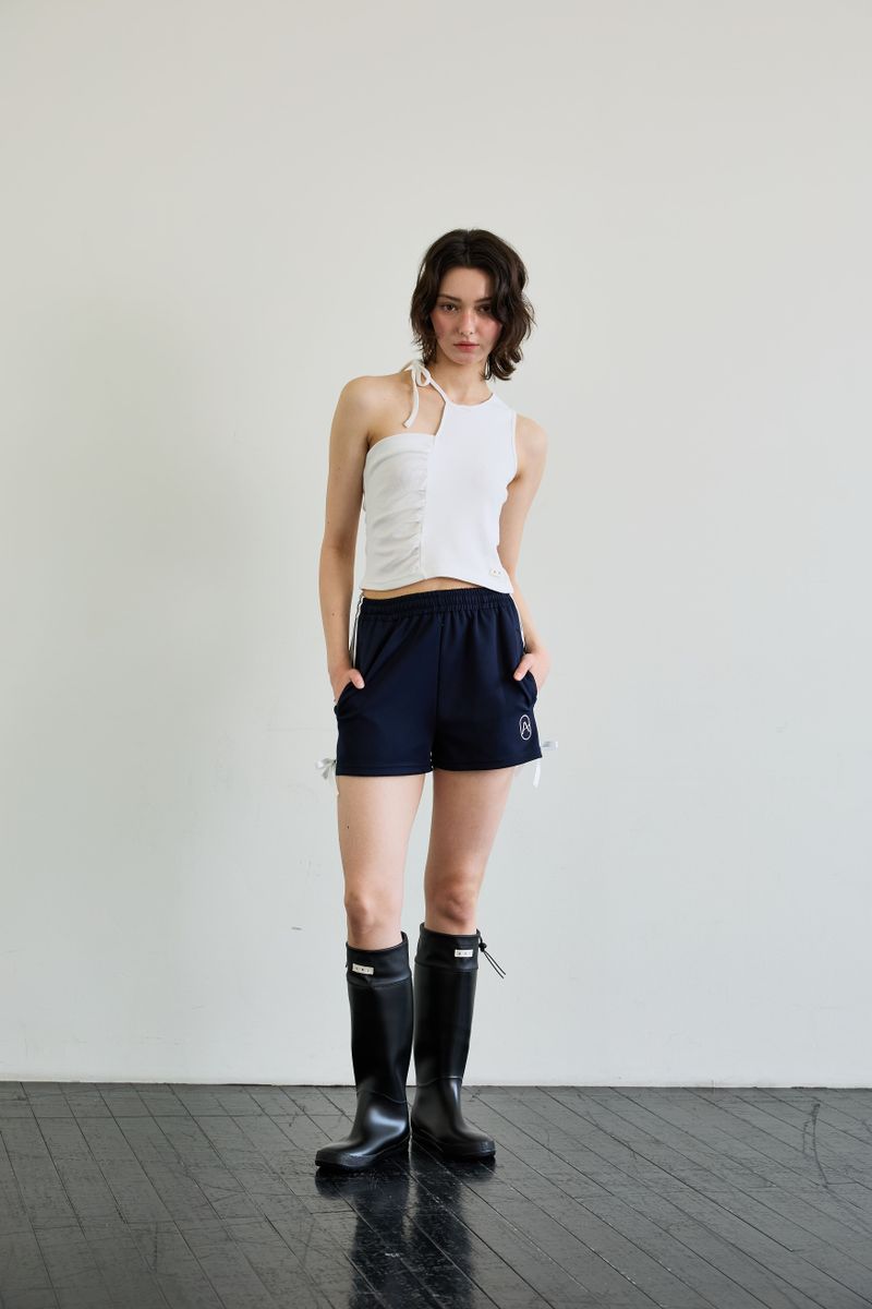 BEBE UNBALANCE SLEEVELESS TOP / WHITE