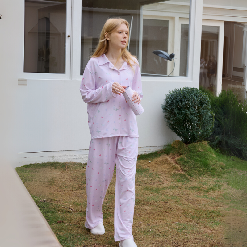 2025ss spring and summer printed pajamas set