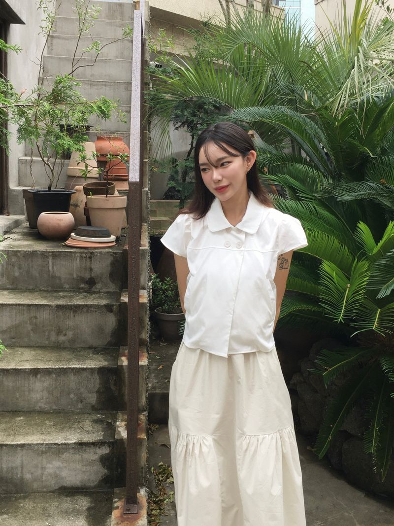 Moment button collar blouse (2c)