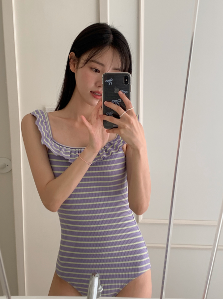 WY Frill Border Off Shoulder Monokini (2color)