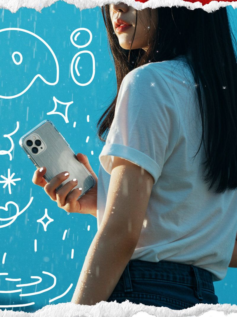 【MADE】Transparent star shower Jelly hard Phone case
