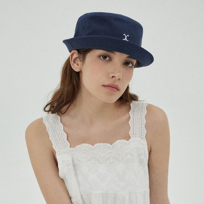 VA Curved Logo Short Visor Bucket Hat / Navy