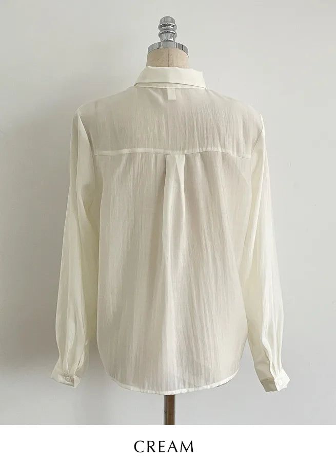 Dren Sheer Shirt Blouse (Strap Set)