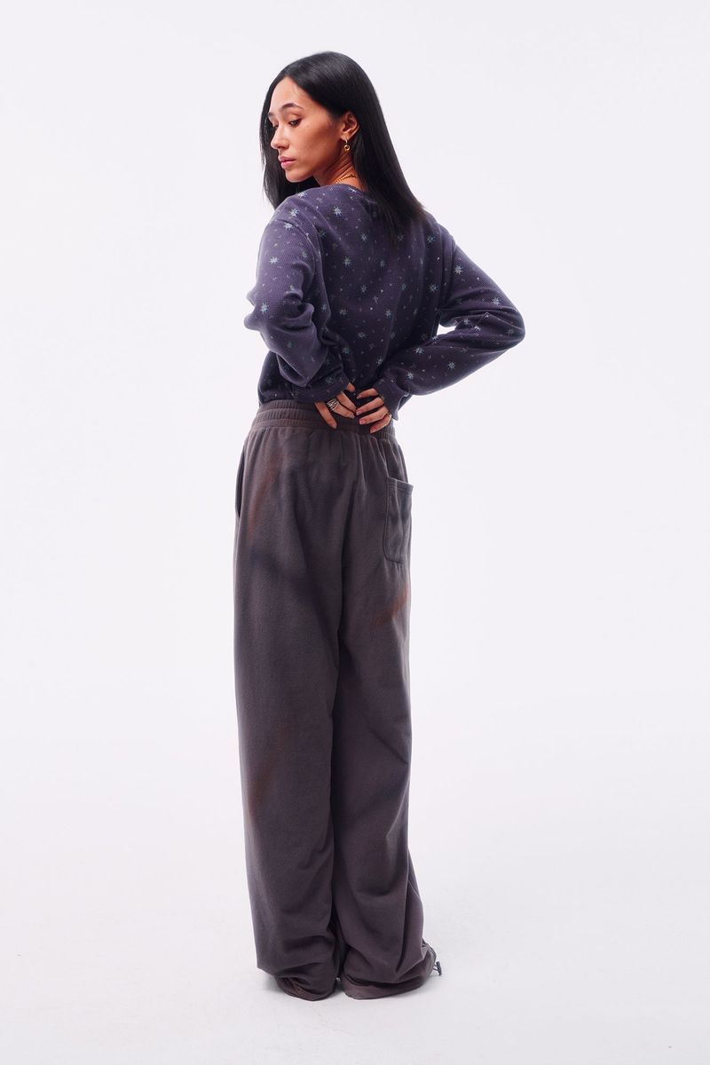 FLEECE SPRAY-DIRT CROSS LINE HEM DRAWSTRING ADJUSTABLE SWEATPANTS
