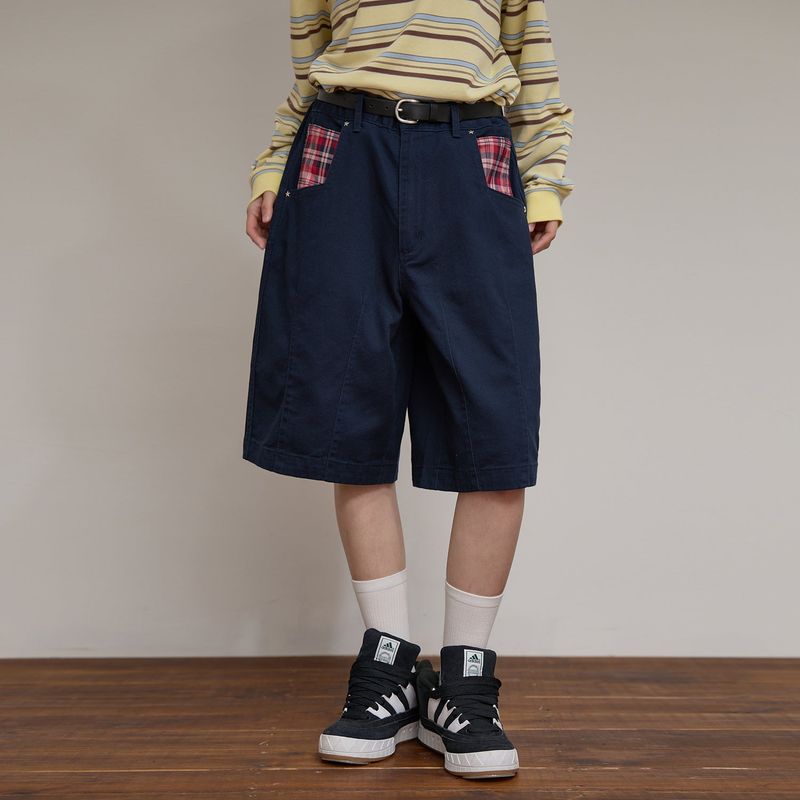 Check Applique Half Pants