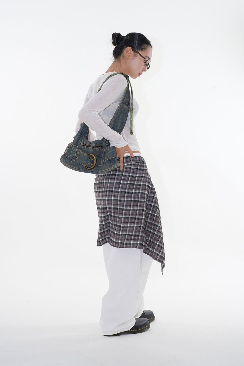 Moss denim belt bag