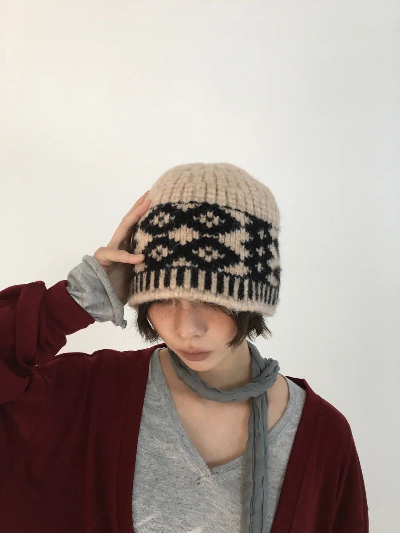 Pattah Nordic Knit Hat (4color)
