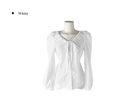 Kersey Ribbon Puff Pintuck Blouse