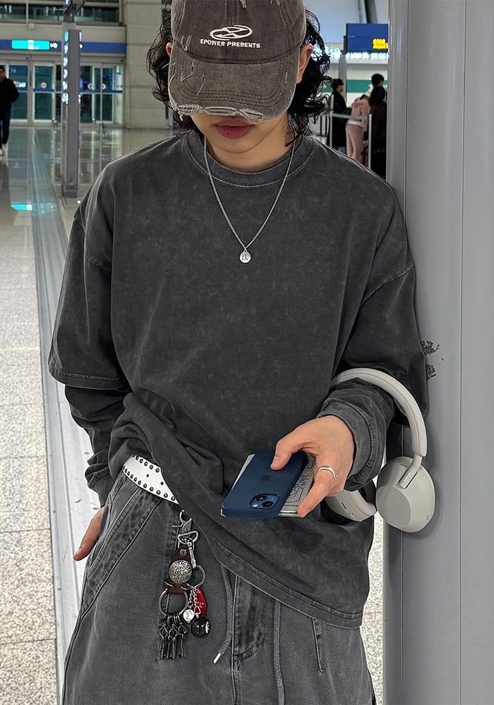 SEMIKAJI（セミカジ）の「 [SEMADE] ロング エッセンシャル ソルト ピグメント スリーブ （トップス）」