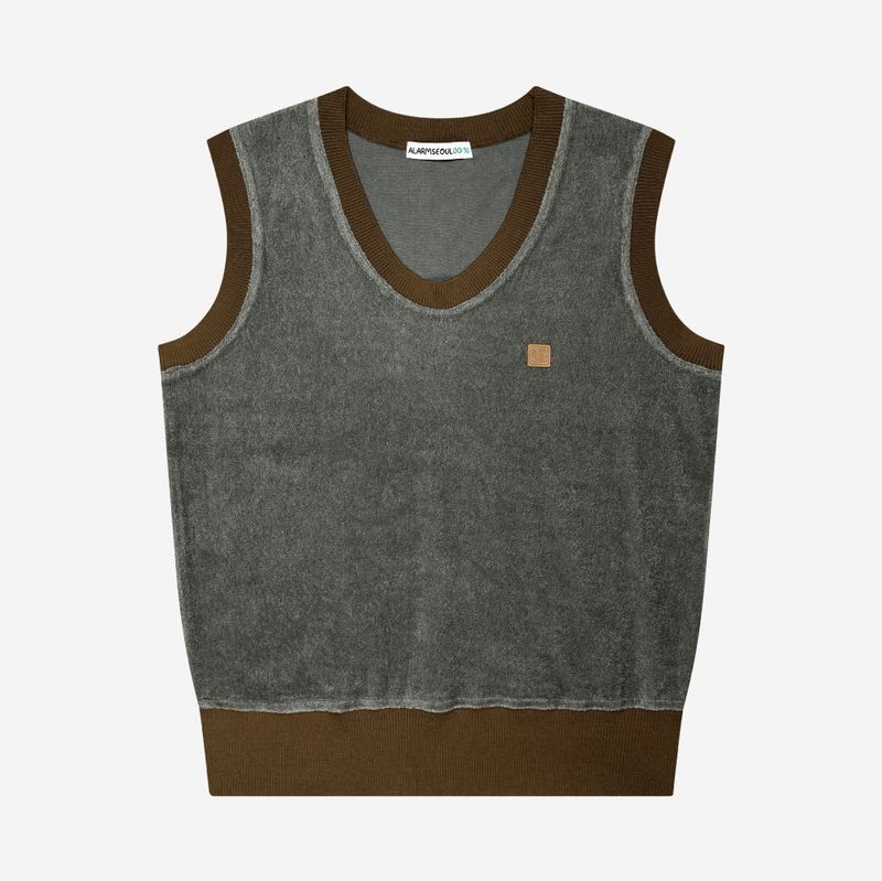 ALARM VINTAGE TERRY VEST CHARCOAL_WOMAN