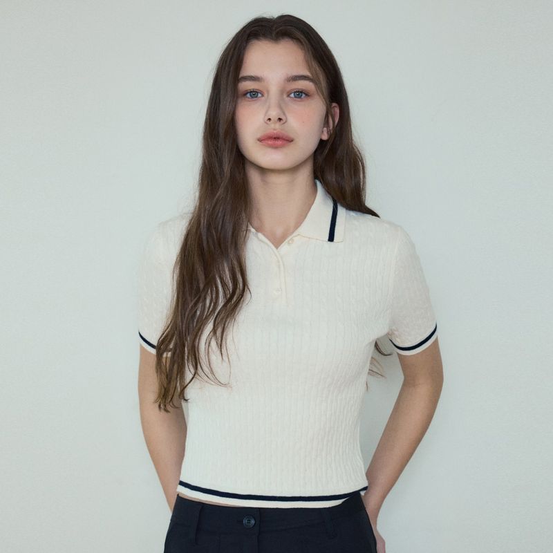 Always Cable Half Knit_Ivory