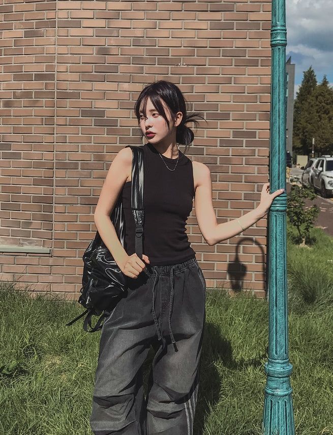 [U-BASIC] Mendel Mango Ribbed Sleeveless