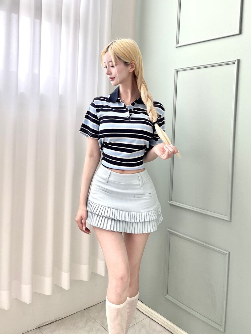 1469. Tweed pleats mini sk (3color)