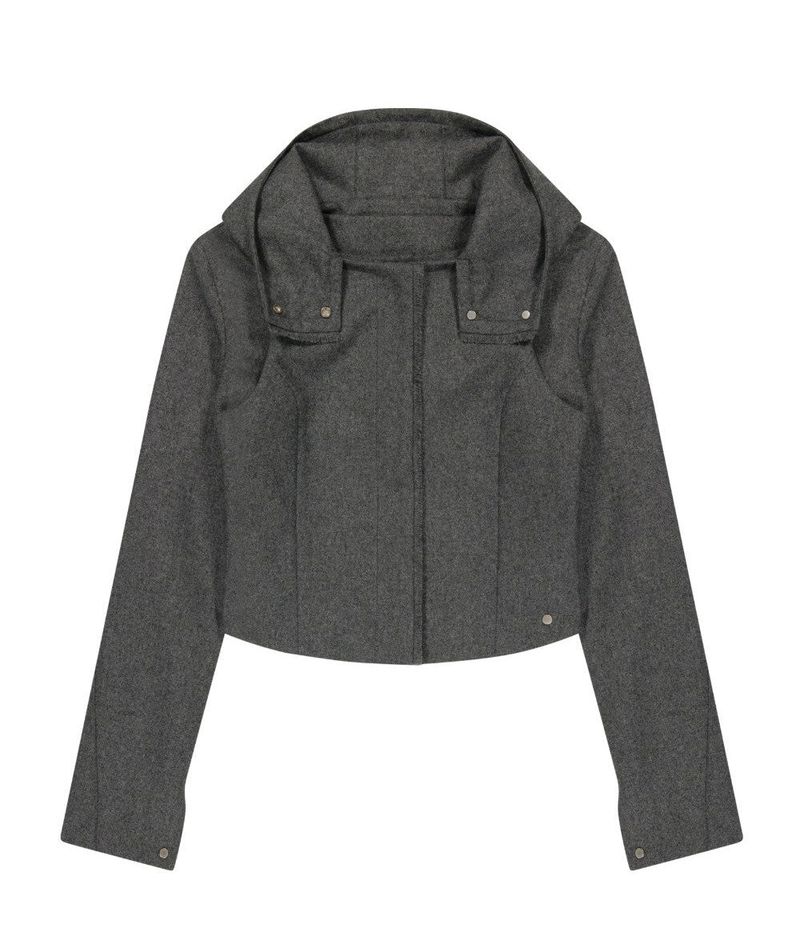 Layered Bolero Wool Jacket / Grey