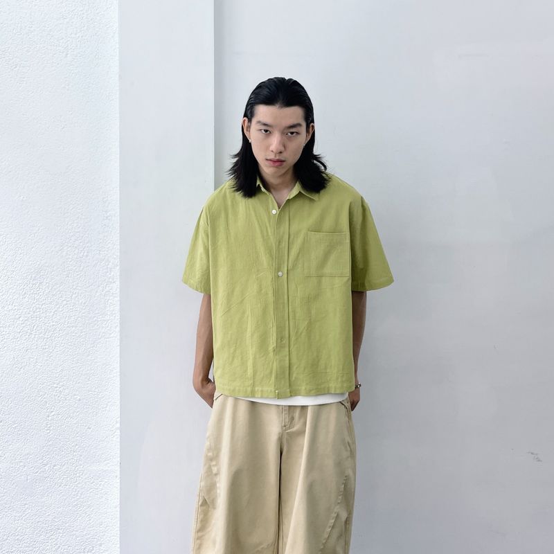 FADE MEET（フェードミート）の「Haze Leaf Textured Shirt（Tops）」